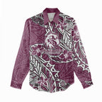 Personalised Manly Warringah Sea Eagles Women Casual Shirt Polynesian Tribal Pattern With Rugby Sea Eagle Mascot Art