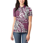 Personalised Manly Warringah Sea Eagles Women Polo Shirt Polynesian Tribal Pattern With Rugby Sea Eagle Mascot Art
