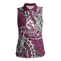 Personalised Manly Warringah Sea Eagles Women Sleeveless Polo Shirt Polynesian Tribal Pattern With Rugby Sea Eagle Mascot Art