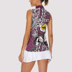 Personalised Manly Warringah Sea Eagles Women Sleeveless Polo Shirt Polynesian Tribal Pattern With Rugby Sea Eagle Mascot Art