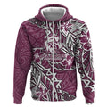Personalised Manly Warringah Sea Eagles Zip Hoodie Polynesian Tribal Pattern With Rugby Sea Eagle Mascot Art