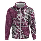 Personalised Manly Warringah Sea Eagles Zip Hoodie Polynesian Tribal Pattern With Rugby Sea Eagle Mascot Art