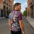 Personalised Manly Warringah Sea Eagles Zipper Polo Shirt Polynesian Tribal Pattern With Rugby Sea Eagle Mascot Art