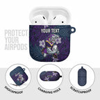 Personalised Melbourne Storm AirPods Case Polynesian Tribal Pattern With Rugby Storm Man Mascot Art