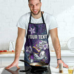 Personalised Melbourne Storm Apron Polynesian Tribal Pattern With Rugby Storm Man Mascot Art