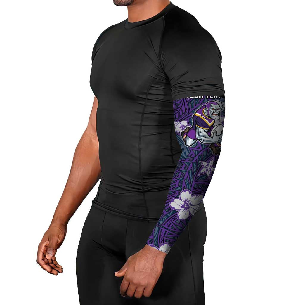 Personalised Melbourne Storm Arm Sleeves Polynesian Tribal Pattern With Rugby Storm Man Mascot Art