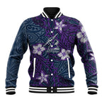 Personalised Melbourne Storm Baseball Jacket Polynesian Tribal Pattern With Rugby Storm Man Mascot Art