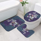 Personalised Melbourne Storm Bathroom Set Polynesian Tribal Pattern With Rugby Storm Man Mascot Art