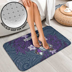 Personalised Melbourne Storm Bathroom Set Polynesian Tribal Pattern With Rugby Storm Man Mascot Art
