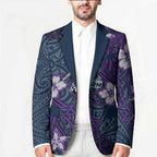 Personalised Melbourne Storm Blazer Polynesian Tribal Pattern With Rugby Storm Man Mascot Art