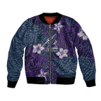 Personalised Melbourne Storm Bomber Jacket Polynesian Tribal Pattern With Rugby Storm Man Mascot Art