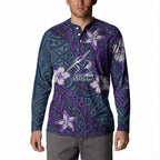 Personalised Melbourne Storm Button Sweatshirt Polynesian Tribal Pattern With Rugby Storm Man Mascot Art