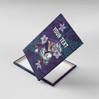 Personalised Melbourne Storm Canvas Wall Art Polynesian Tribal Pattern With Rugby Storm Man Mascot Art
