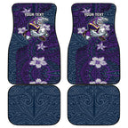 Personalised Melbourne Storm Car Mats Polynesian Tribal Pattern With Rugby Storm Man Mascot Art
