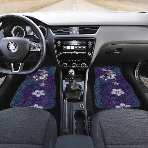 Personalised Melbourne Storm Car Mats Polynesian Tribal Pattern With Rugby Storm Man Mascot Art