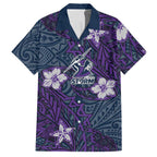 Personalised Melbourne Storm Hawaiian Shirt Polynesian Tribal Pattern With Rugby Storm Man Mascot Art