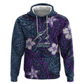 Personalised Melbourne Storm Hoodie Polynesian Tribal Pattern With Rugby Storm Man Mascot Art