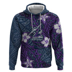 Personalised Melbourne Storm Hoodie Polynesian Tribal Pattern With Rugby Storm Man Mascot Art