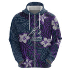 Personalised Melbourne Storm Hoodie Polynesian Tribal Pattern With Rugby Storm Man Mascot Art
