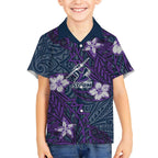 Personalised Melbourne Storm Kid Hawaiian Shirt Polynesian Tribal Pattern With Rugby Storm Man Mascot Art