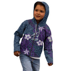 Personalised Melbourne Storm Kid Hoodie Polynesian Tribal Pattern With Rugby Storm Man Mascot Art