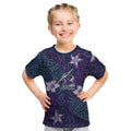 Personalised Melbourne Storm Kid T Shirt Polynesian Tribal Pattern With Rugby Storm Man Mascot Art