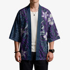 Personalised Melbourne Storm Kimono Polynesian Tribal Pattern With Rugby Storm Man Mascot Art