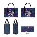 Personalised Melbourne Storm Leather Bag Polynesian Tribal Pattern With Rugby Storm Man Mascot Art