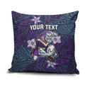 Personalised Melbourne Storm Pillow Cover Polynesian Tribal Pattern With Rugby Storm Man Mascot Art