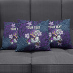 Personalised Melbourne Storm Pillow Cover Polynesian Tribal Pattern With Rugby Storm Man Mascot Art
