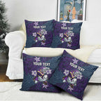 Personalised Melbourne Storm Pillow Cover Polynesian Tribal Pattern With Rugby Storm Man Mascot Art