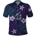 Personalised Melbourne Storm Polo Shirt Polynesian Tribal Pattern With Rugby Storm Man Mascot Art