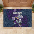 Personalised Melbourne Storm Rubber Doormat Polynesian Tribal Pattern With Rugby Storm Man Mascot Art