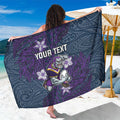 Personalised Melbourne Storm Sarong Polynesian Tribal Pattern With Rugby Storm Man Mascot Art