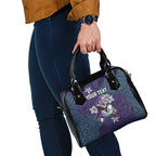 Personalised Melbourne Storm Shoulder Handbag Polynesian Tribal Pattern With Rugby Storm Man Mascot Art
