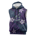 Personalised Melbourne Storm Sleeveless Hoodie Polynesian Tribal Pattern With Rugby Storm Man Mascot Art