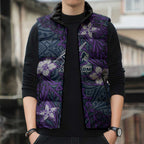 Personalised Melbourne Storm Sleeveless Puffer Jacket Polynesian Tribal Pattern With Rugby Storm Man Mascot Art