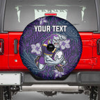 Personalised Melbourne Storm Spare Tire Cover Polynesian Tribal Pattern With Rugby Storm Man Mascot Art