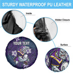 Personalised Melbourne Storm Spare Tire Cover Polynesian Tribal Pattern With Rugby Storm Man Mascot Art
