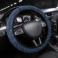 Melbourne Storm Steering Wheel Cover Polynesian Tribal Pattern With Rugby Storm Man Mascot Art