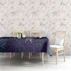 Personalised Melbourne Storm Tablecloth Polynesian Tribal Pattern With Rugby Storm Man Mascot Art