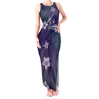 Personalised Melbourne Storm Tank Maxi Dress Polynesian Tribal Pattern With Rugby Storm Man Mascot Art