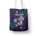 Personalised Melbourne Storm Tote Bag Polynesian Tribal Pattern With Rugby Storm Man Mascot Art