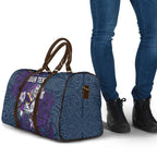 Personalised Melbourne Storm Travel Bag Polynesian Tribal Pattern With Rugby Storm Man Mascot Art