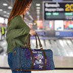 Personalised Melbourne Storm Travel Bag Polynesian Tribal Pattern With Rugby Storm Man Mascot Art