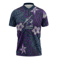 Personalised Melbourne Storm Zipper Polo Shirt Polynesian Tribal Pattern With Rugby Storm Man Mascot Art