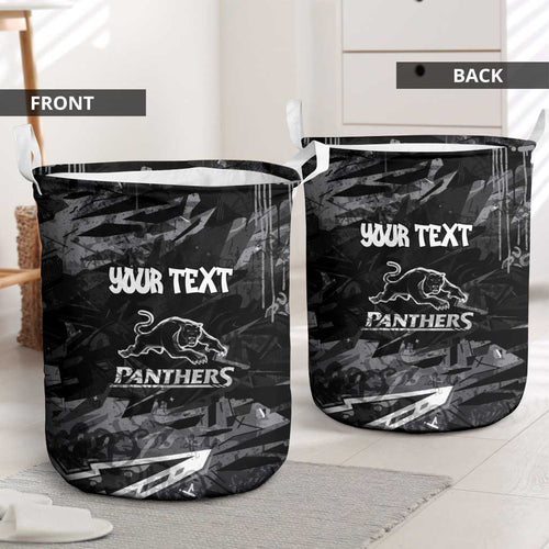 Personalized Penrith Panthers Laundry Basket Graffiti Grunge Abstract Urban Street Style Design
