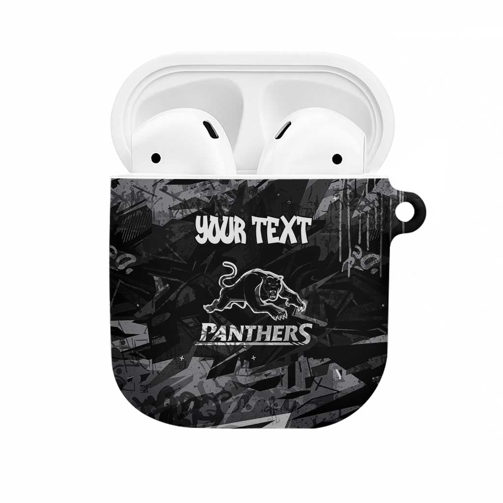 Personalized Penrith Panthers AirPods Case Graffiti Grunge Abstract Urban Street Style Design