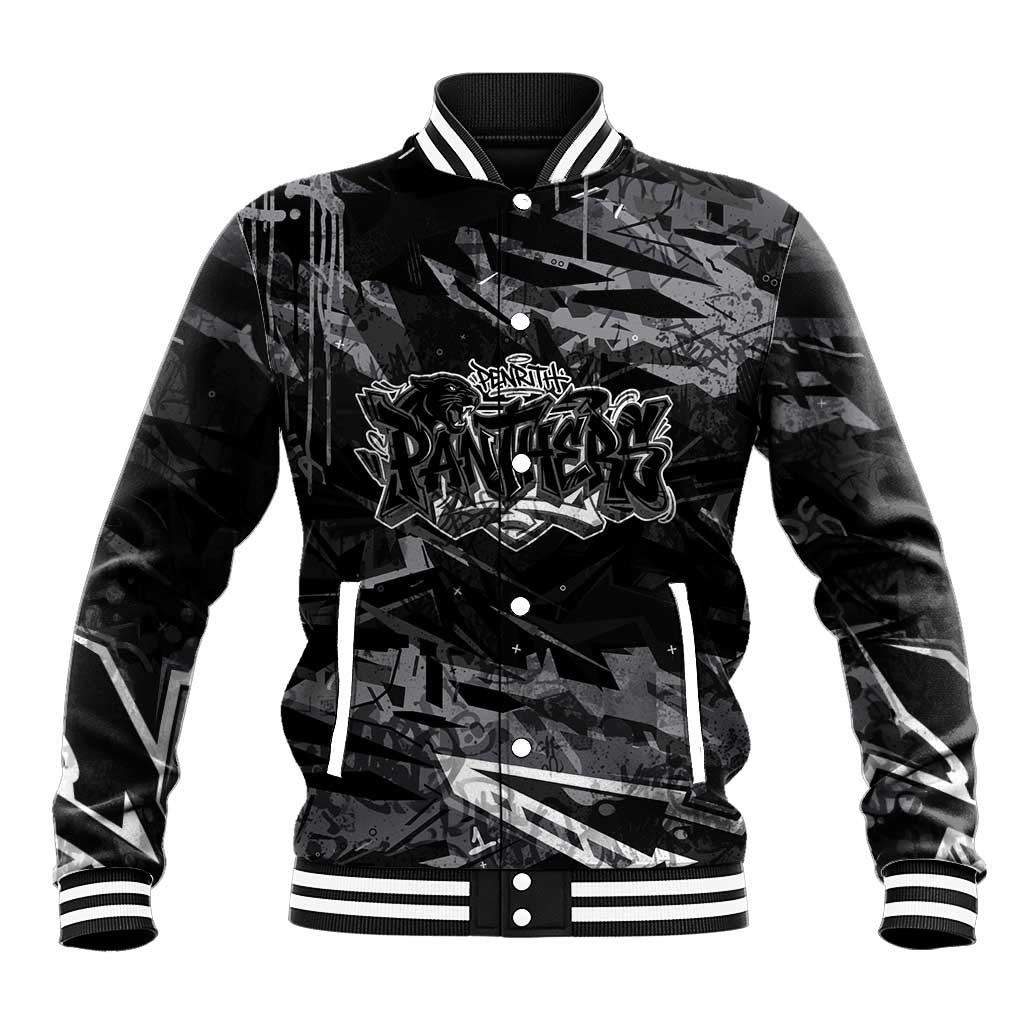 Personalized Penrith Panthers Baseball Jacket Graffiti Grunge Abstract Urban Street Style Design