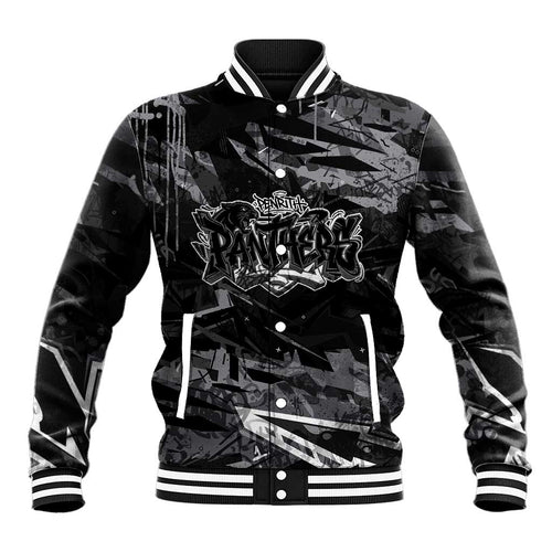 Personalized Penrith Panthers Baseball Jacket Graffiti Grunge Abstract Urban Street Style Design